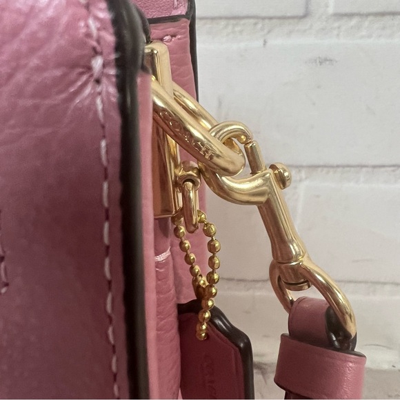Coach Mini Lane Top Handle True Pink Pebble Leather New NWT crossbody shoulder - Picture 11 of 15